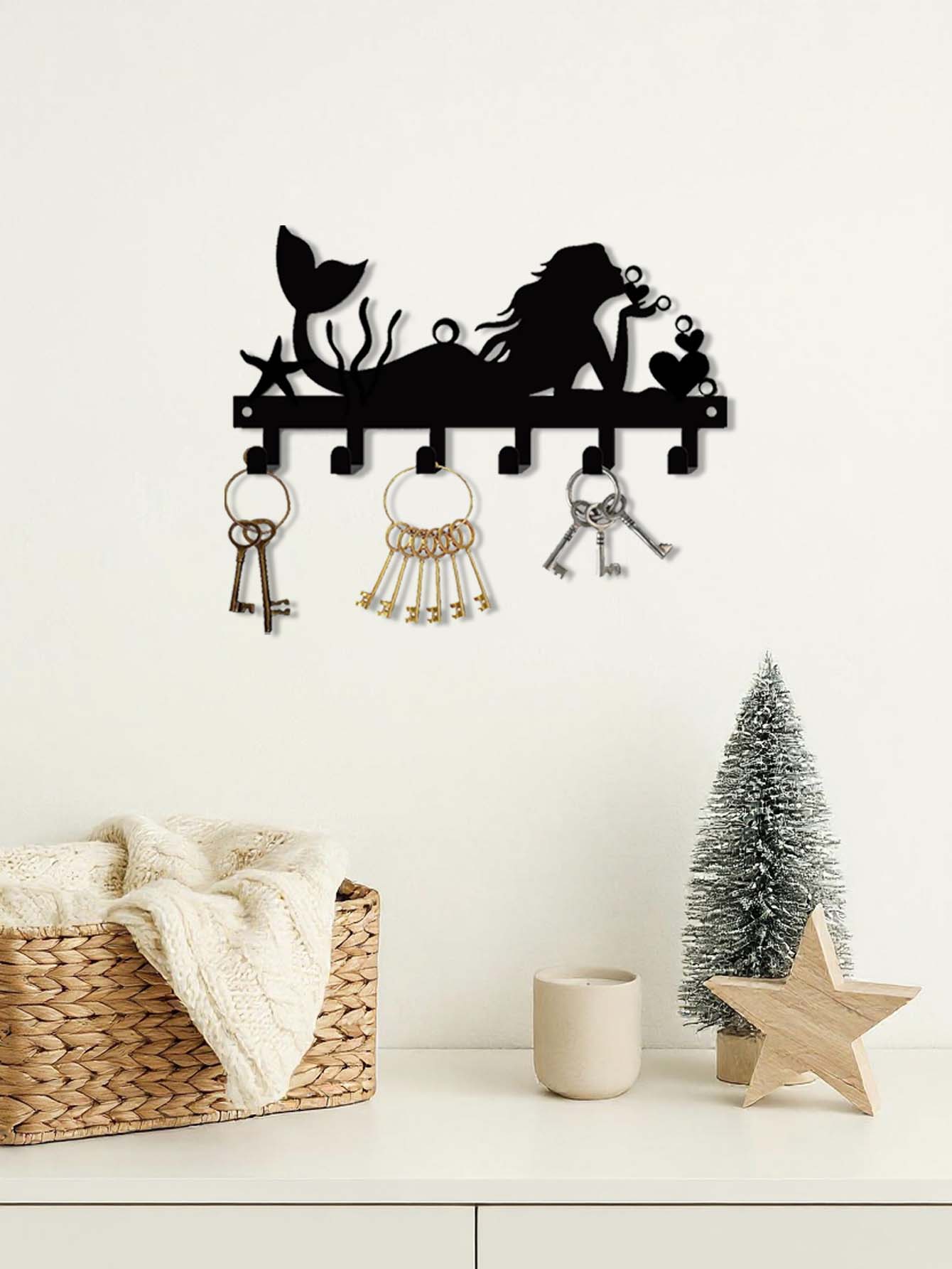 Mermaid-Themed Wall Hook Set, Decorative Metal Wall Hooks For Kitchen