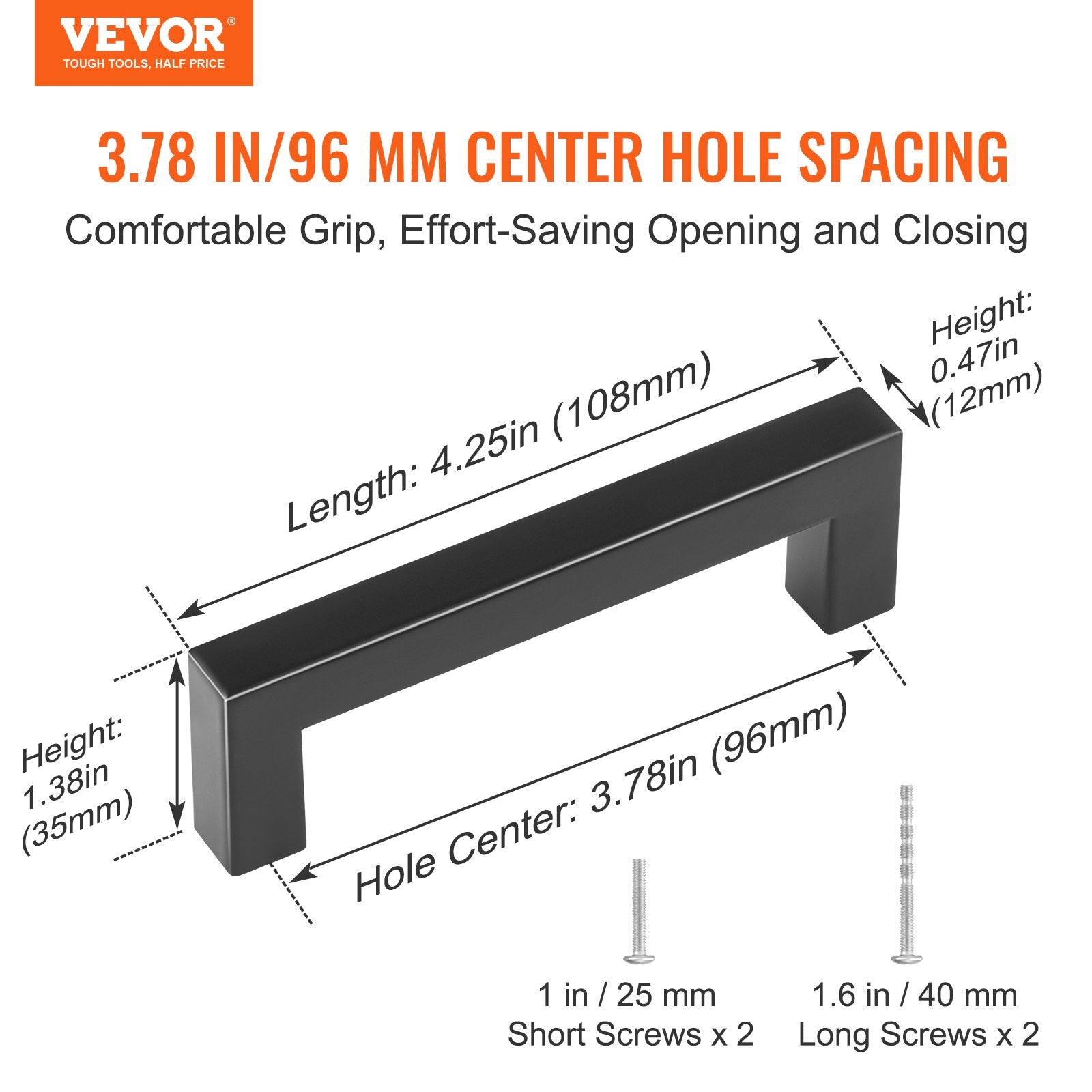 30 Pack Cabinet Pulls, 3.86in / 96mm Center To Center Slim Square Kitchen Cabinet Drawer, Stainless Steel Modern Kitchen Cupboard Door Handles For Kitchen Bathroom Bar Hardware Matte Black