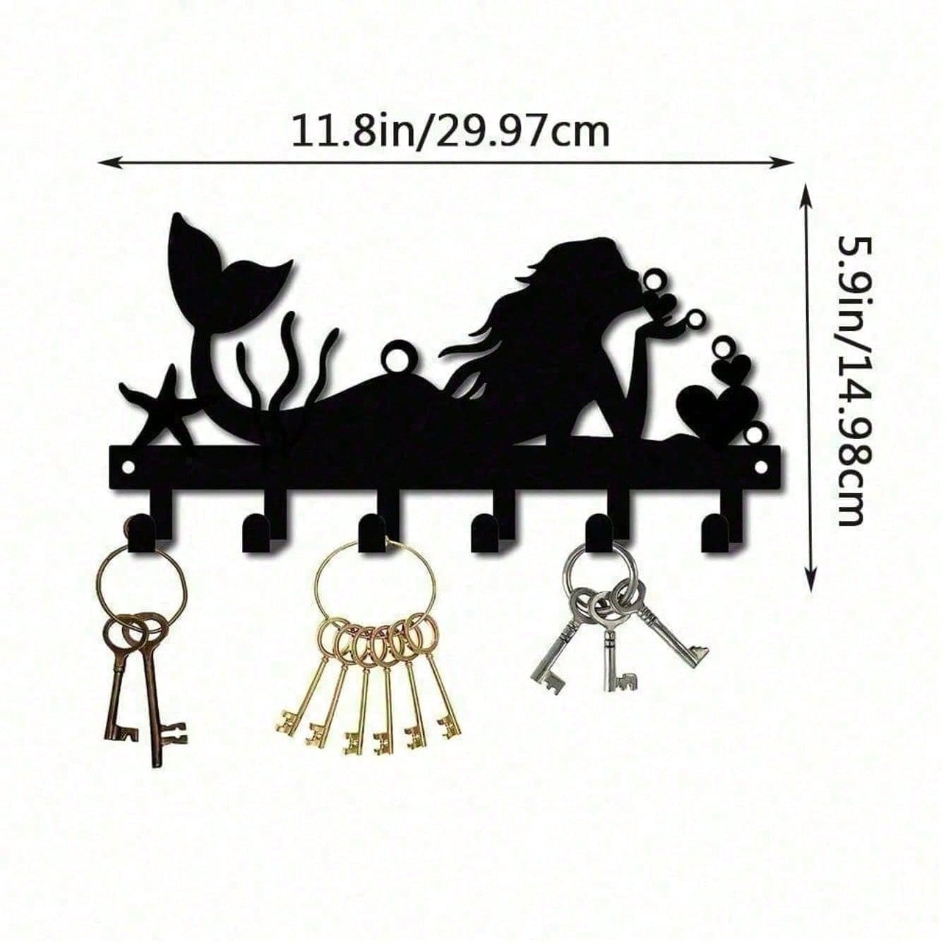 Mermaid-Themed Wall Hook Set, Decorative Metal Wall Hooks For Kitchen