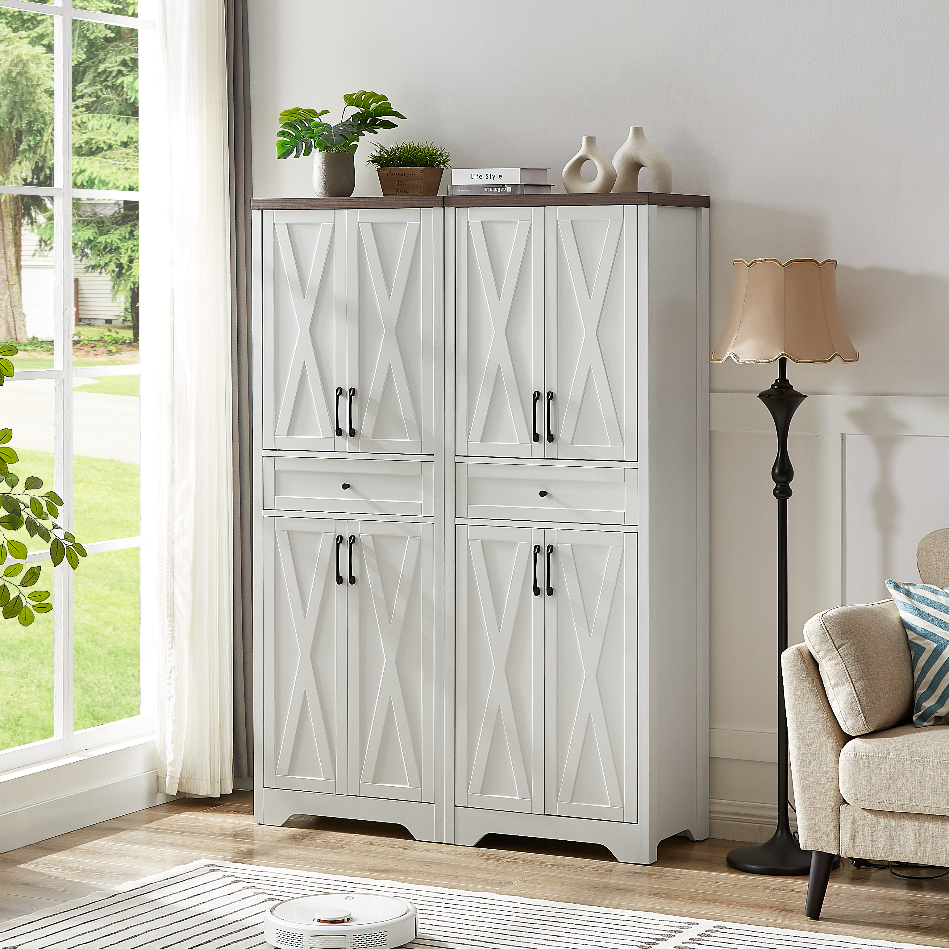 68 High Living Room Sideboard, Multi-functional Combination TV Cabinet Sideboard, Large Capacity Storage Cabinet, Can Be Used In Living Room, Bedroom,office Area,  23.7L X 15.0W X 68H