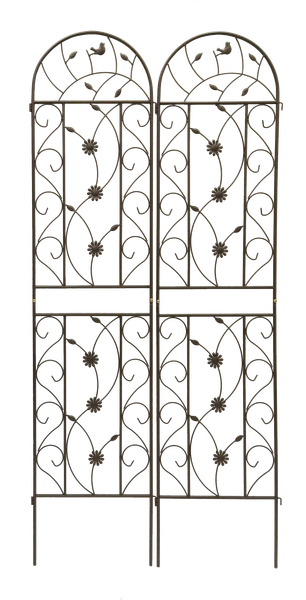 2 Pack Metal Garden Trellis 86.7" X 19.7" Rustproof Trellis For Climbing Plants Outdoor Flower Support Brown