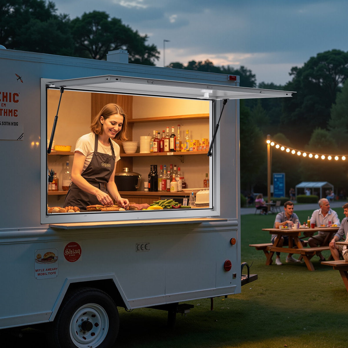 53x33in Concession Stand Serving Window Food Truck Service Awning Aluminum Alloy
