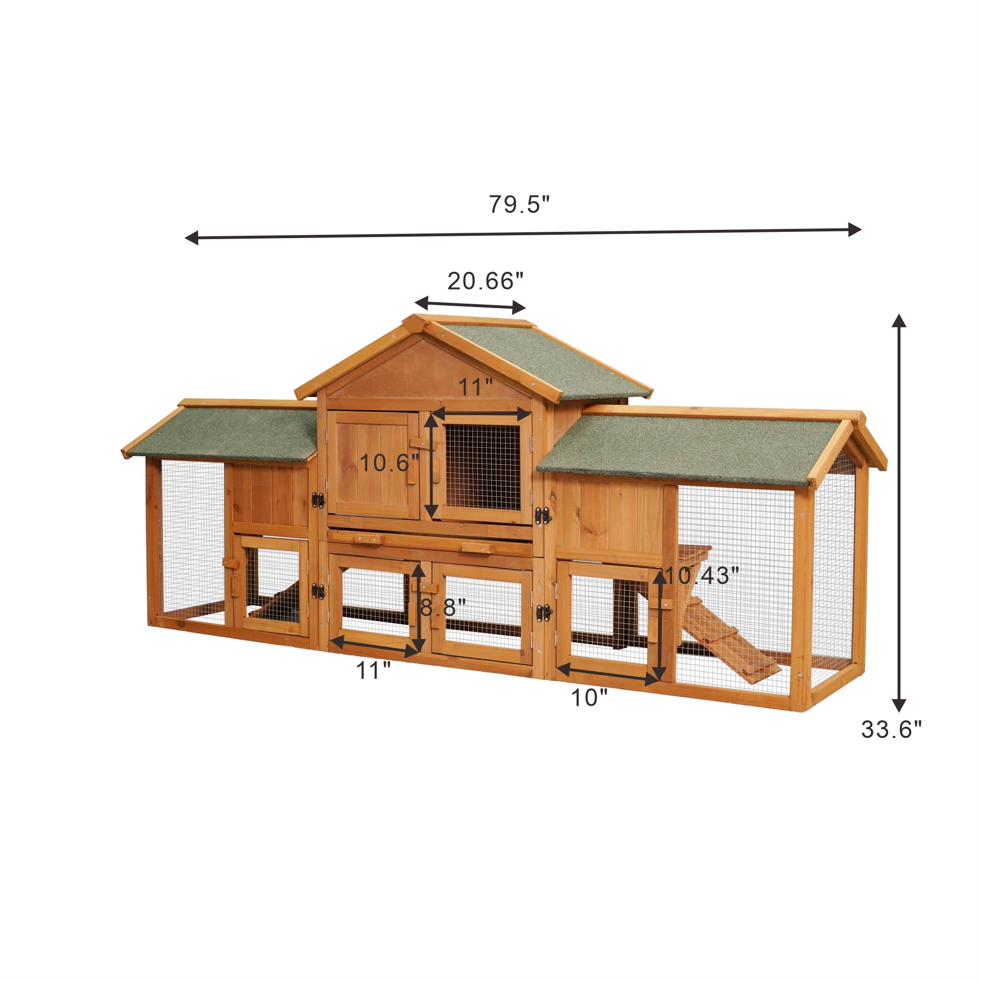 Extra Large Bunny Cage With 2 Runs House Small Animal Habitats For Guinea Pigs