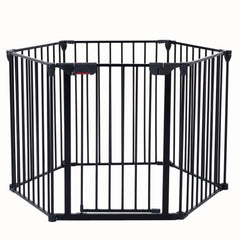150 Adjustable Safety Gate 6 Panels Play Yard Metal Doorways Fireplace Fence Christmas Tree Fence G