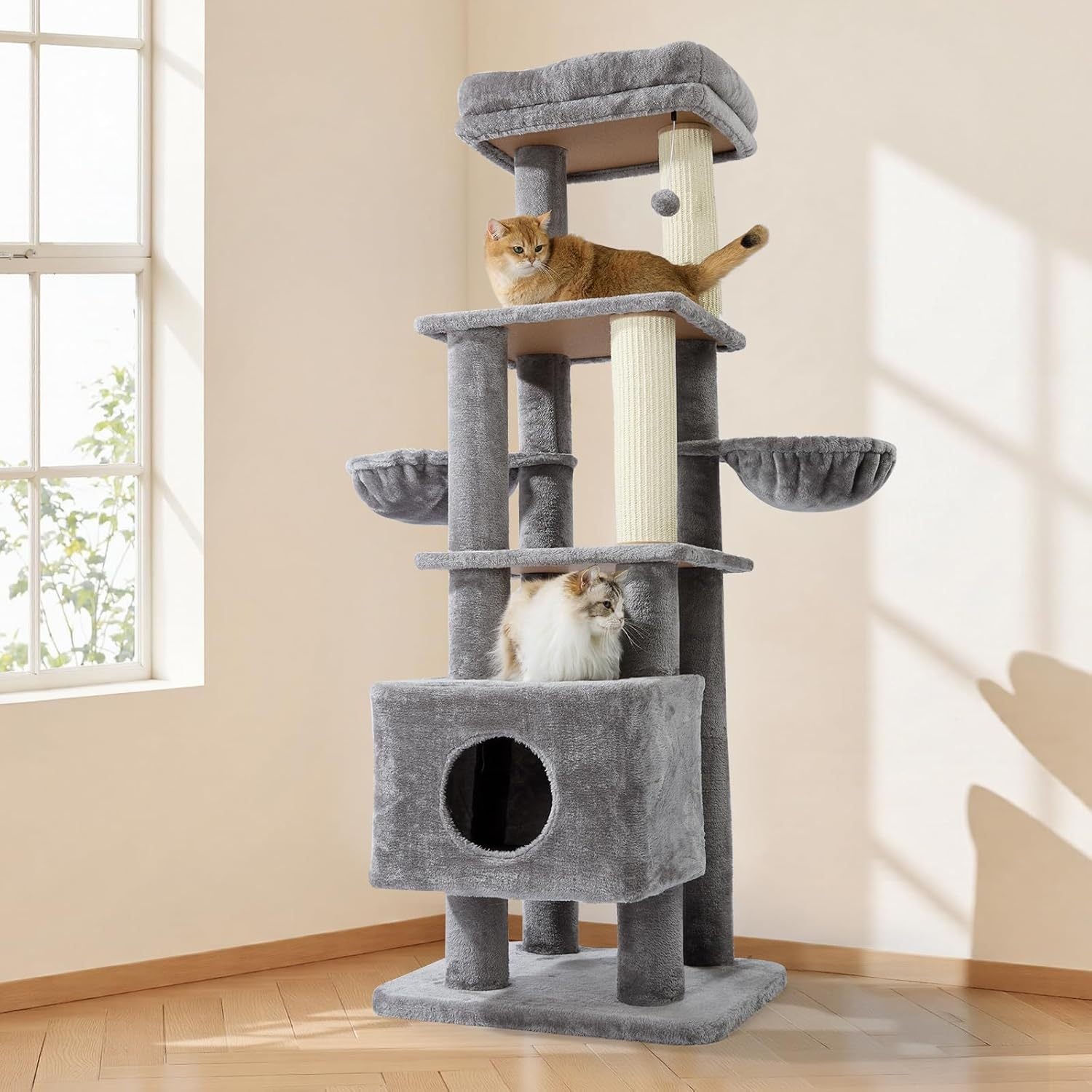 Gardner Pets Large Cat Tree For Medium To Large Cats, Heavy-Duty Cat Tower With Scratch Post And Washable Top Perch. Self-pickup Orders Supported Via FedEx, Amazon Ship, And UPS.