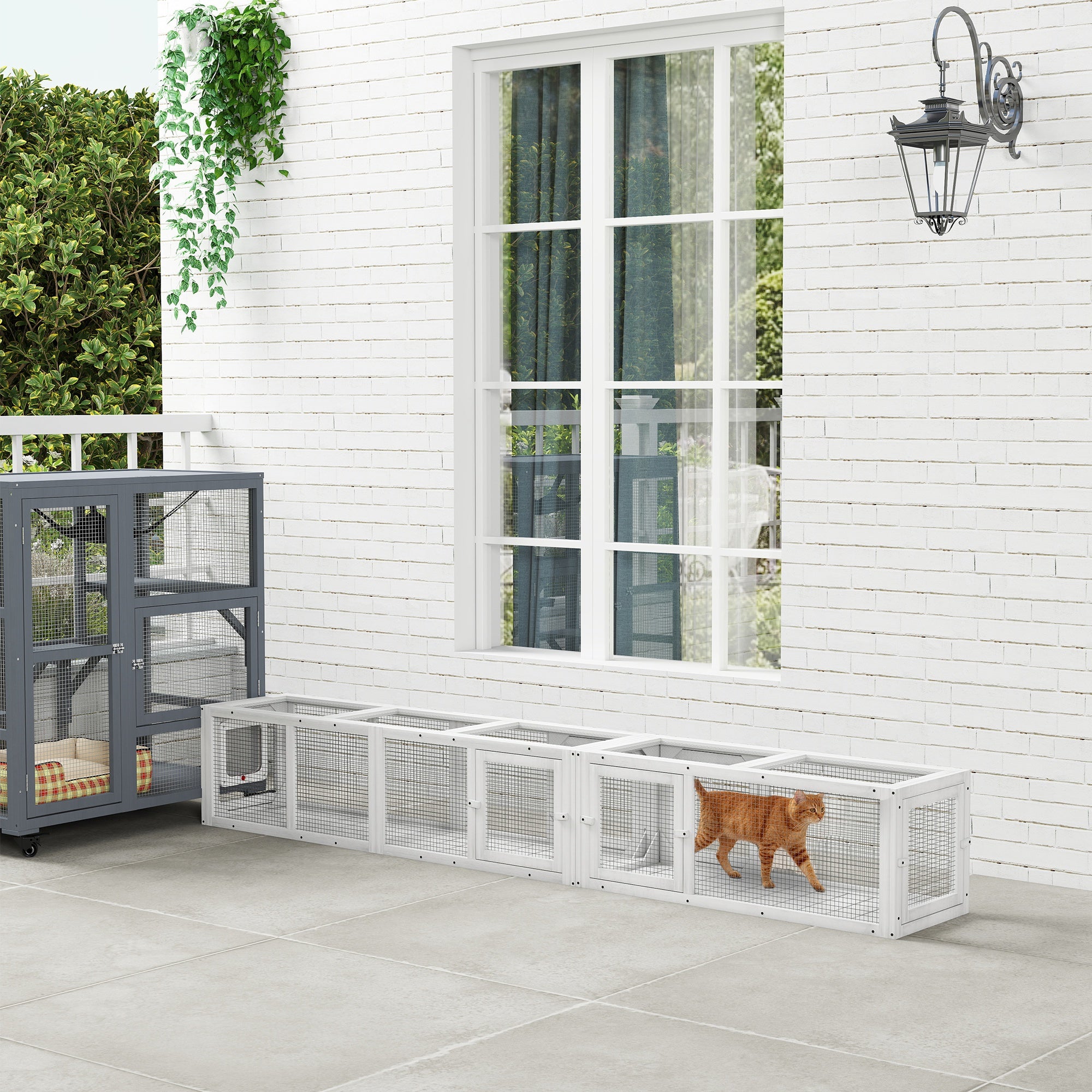 Wooden Cat Tunnel For Outdoor With Combinable Design