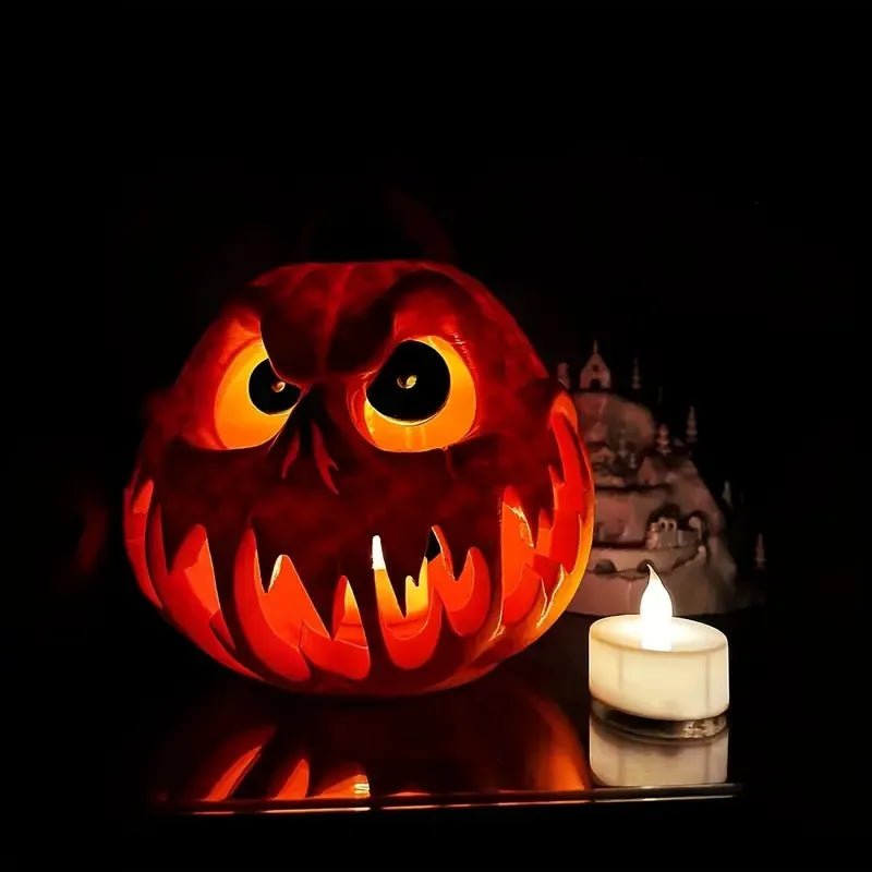 Halloween Party Props For Outdoor Elegant Skull Head Pumpkin Shape Light Ornament Festival Celebration Embellishment