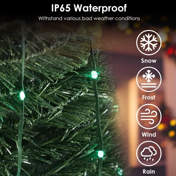LED Lights Collapsible Christmas Tree Light With Remote App Control IP65 Waterproof Customized Multi-Color Mode Timer Setting Work With Alexa Google