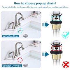 Pop-Up Drain Stainless Steel With Overflow Anti-Clogging For Vessel Sink Lavatory Vanity Sink Drain With Strainer Basket, Matte Black