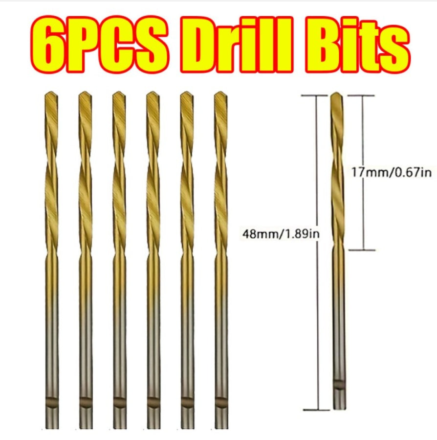 Impact Tough Titanium Nitride Coated Drill Bit 6pcs