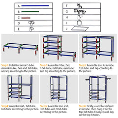 1Pc Metal Garment Rack Shoe Clothing Organizer Shelves Freestanding Multifunctional Clothes Wardrobe