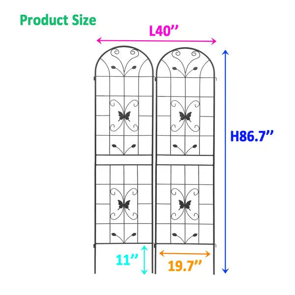 2 Pack Metal Garden Trellis 86.7 X 19.7 Rustproof Trellis For Climbing Plants Outdoor Flower Support