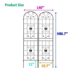 2 Pack Metal Garden Trellis 86.7 X 19.7 Rustproof Trellis For Climbing Plants Outdoor Flower Support