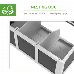 Wooden Chicken Coop with Nesting Box for 6 Chickens, Dark Gray