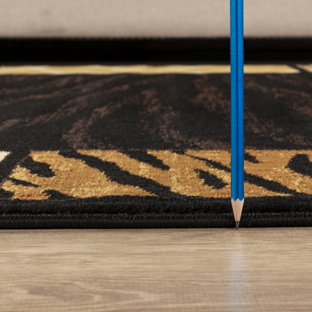 Tribes GC YLS4013 Black 5 Ft. 3 In. X 7 Ft. 3 In. Animal Print Area Rug