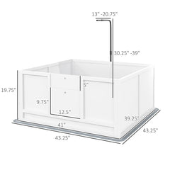 Whelping Box For Puppies With Pee Pad, Pig Rail, Adjustable Door For Small, Medium & Large Breed Dogs Birth,