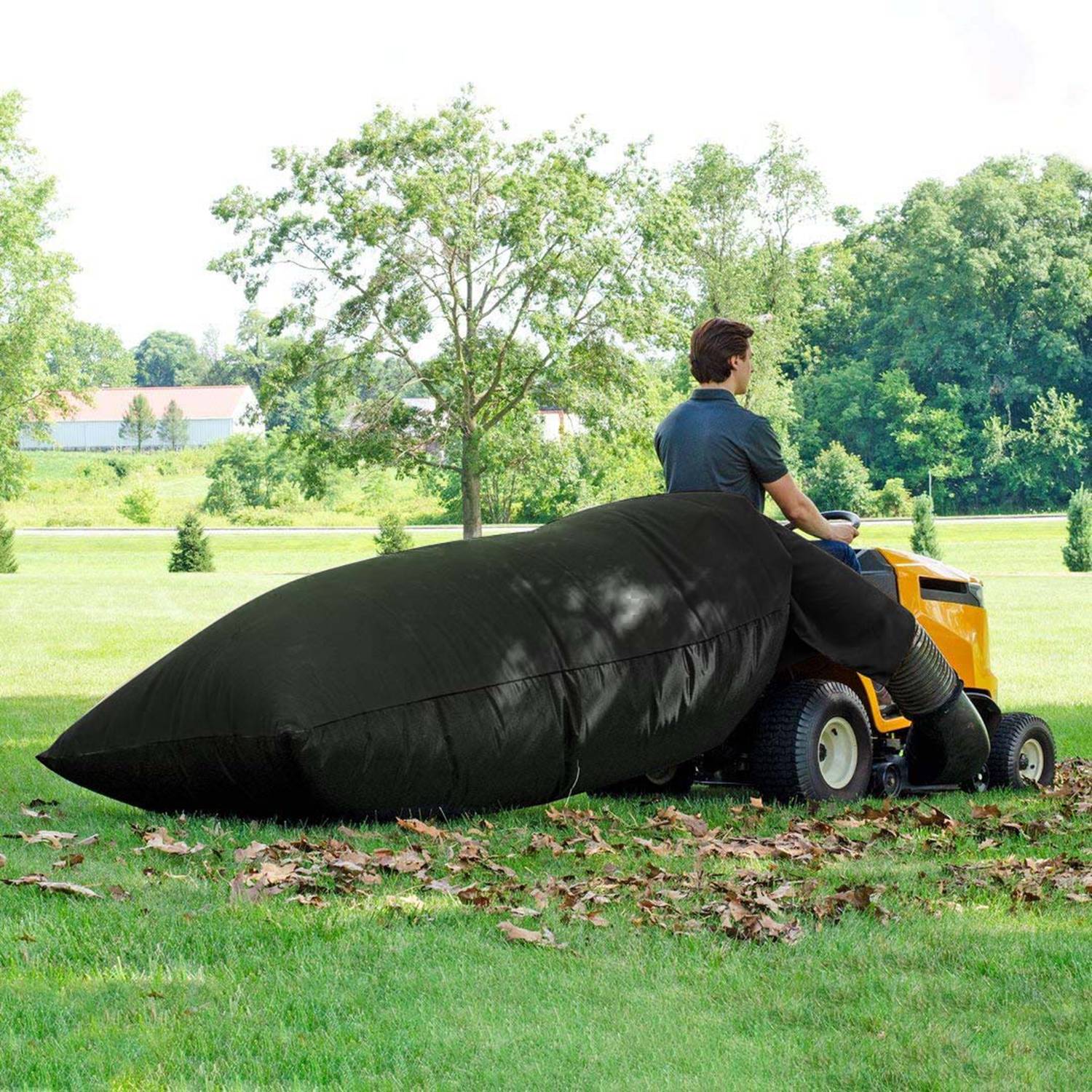 1Pc Lawn Tractor Leaf Bag 54 Cubic Feet Standard Garden Waste Collecting Bag With 112in Opening For Riding Lawn Mower Rubbish Bag Outdoor