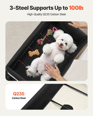 Elevated Lounge Pet Bed, Foldable Bunk Dog Bed With 600D Oxford Cloth And Dutch Velvet, Portable Raised Cot With Wheels, Side Storage Bags, And Carry Bag For Cats & Dogs, XL, Beige