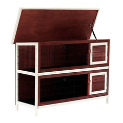 54 2-Story Large Rabbit Hutch Bunny Cage Pet House Small Animal Habitat With Lockable Doors