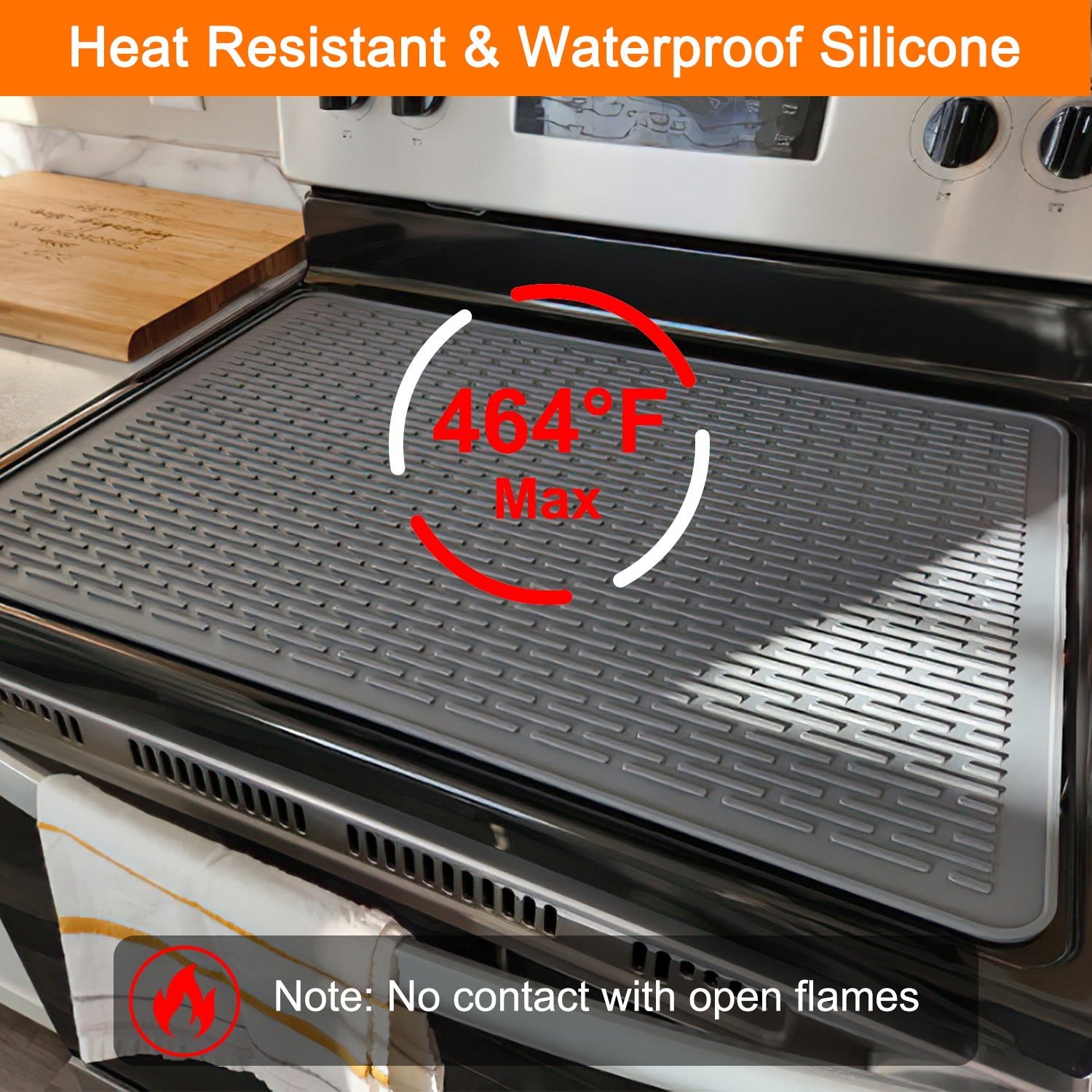1Pc 27.95x19.69in Electric Stove Cover Silicone Stove Mat Glass Stove Top Protector 464 Fahrenheit Heat Resistant Dishwasher Safe Waterproof
