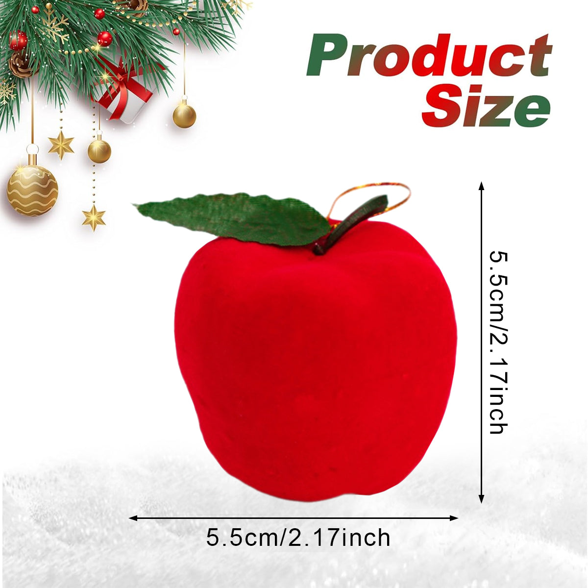 12 Packs Christmas Ornament Xmas Tree Fake Red Apples Hanging Decorations Holiday Tree Red Foam Ball Ornament Pendants For Christmas New Year Holiday Party Decor Supplies