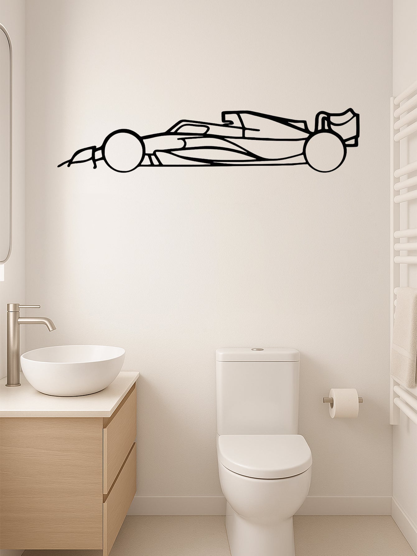 Laser-Cut Metal Wall Art Precise Sports Car Silhouette