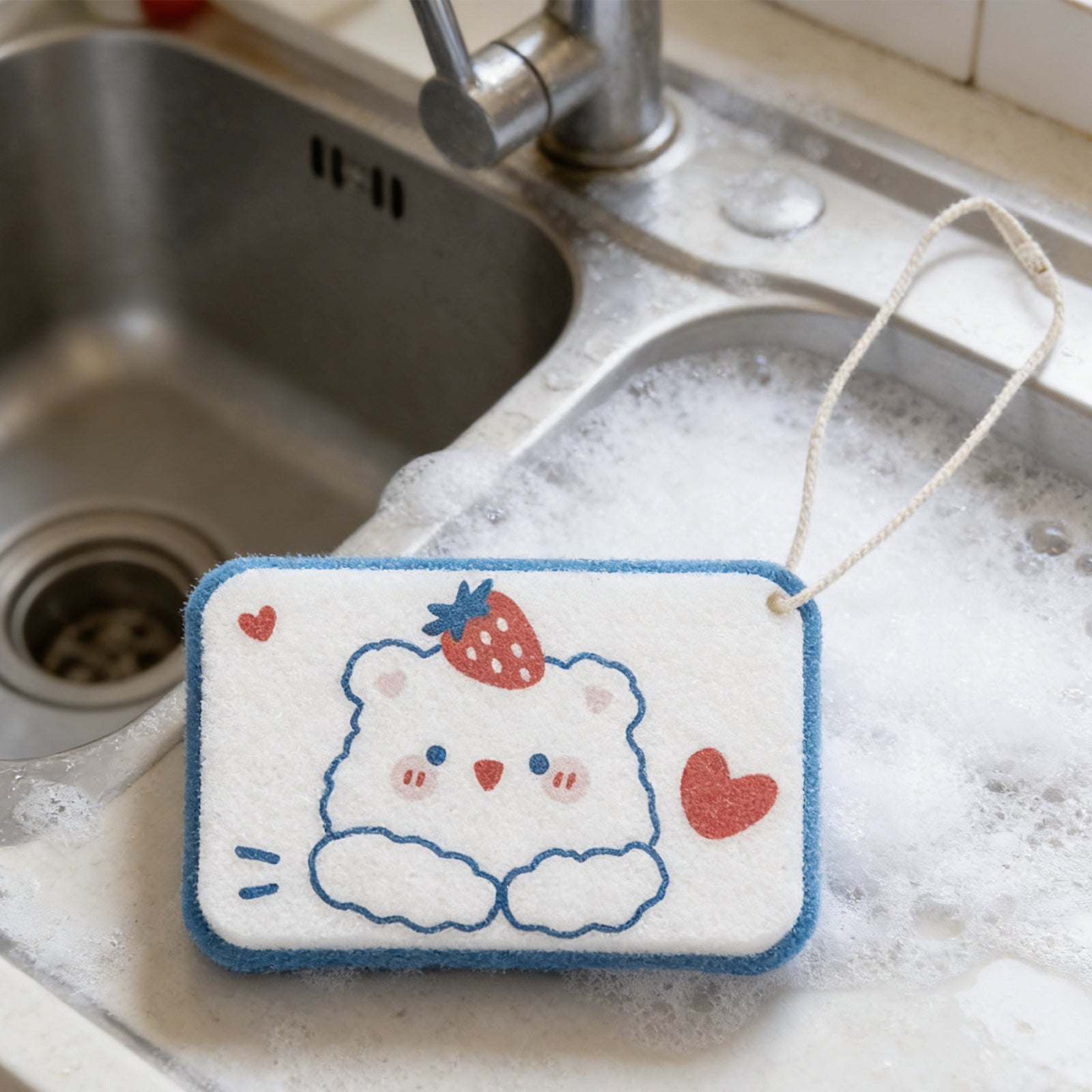 Strawberry Bear Dishwashing Sponge