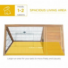 Wooden A-frame Outdoor Rabbit Cage Small Animal Cage
