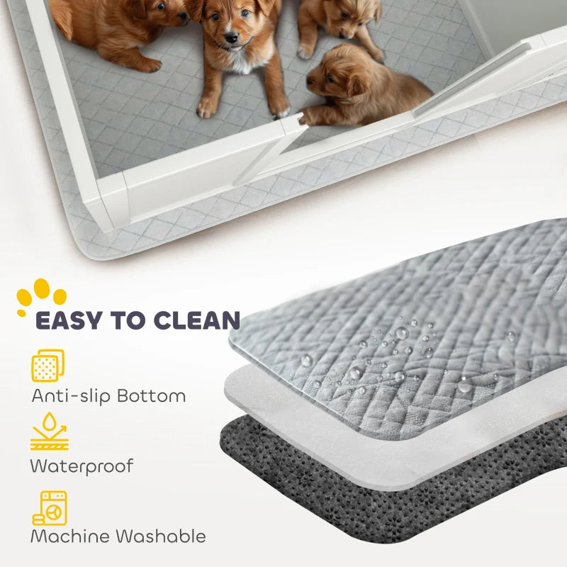 PawHut Two Rooms Design Dog Whelping Box With Washable Pee Pad, Adjustable Door, For Large Breed Dogs