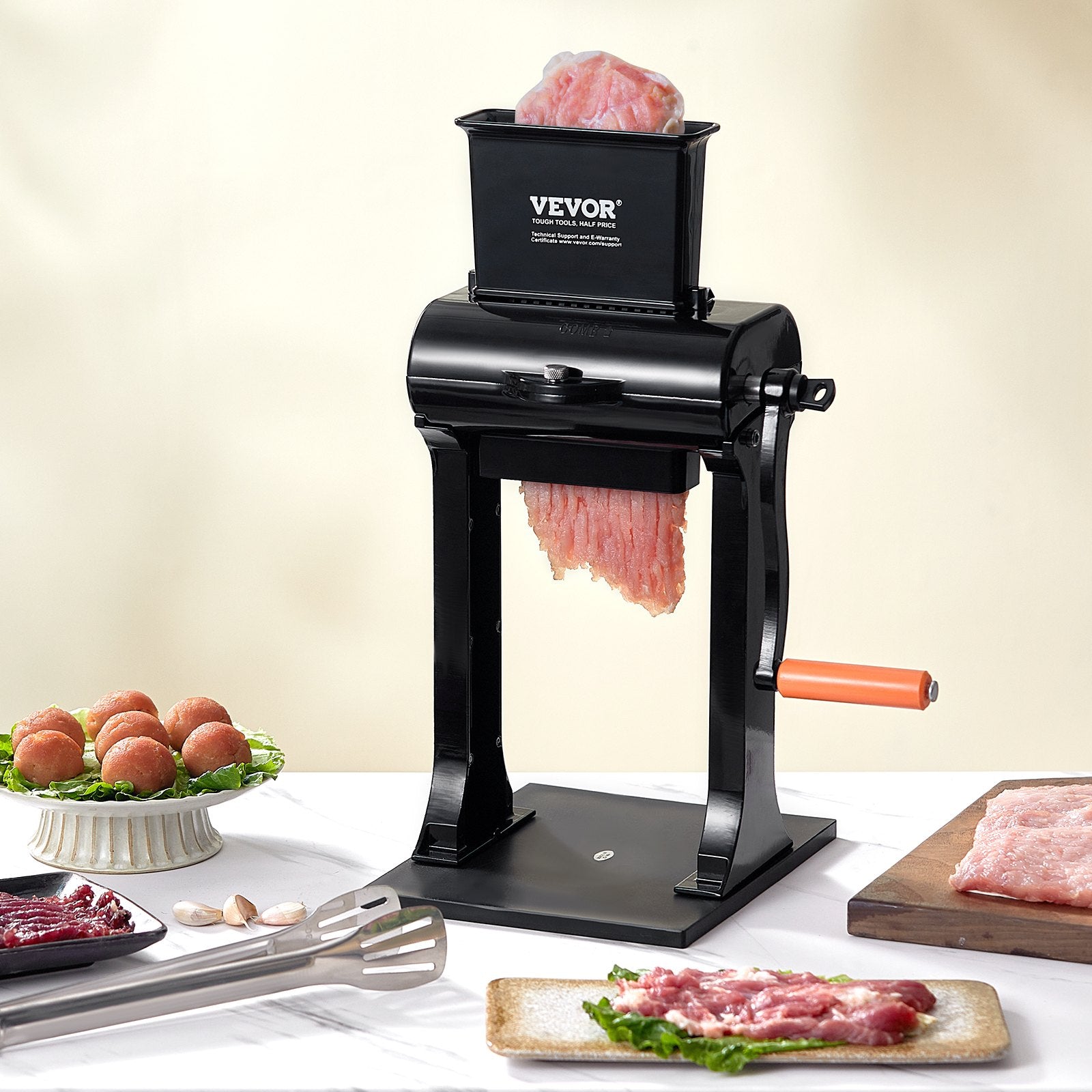 Commercial Meat Tenderizer, Heavy Duty Stainless Steel Meat Tenderizer Machine, Quick And Easy Manual Operation Kitchen Tool, 5.8' Feed Port For Beef, Turkey, Chicken, Pork, Steak, And Fish