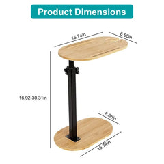 C-Shaped Bathtub Tray Table With Adjustable Height 360 Rotatable Desktop Freestanding Bath Caddy Against Wall Couch Bed Sofa Side Table