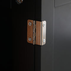 Under Sink Bathroom Cabinet, Pedestal Sink Storage Cabinet with 2 Doors, Shelf and U-Shape, Black