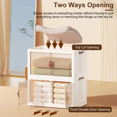 3Pcs Foldable Storage Bins With Lid Wheels Front Magnetic Door Fedex Shipping
