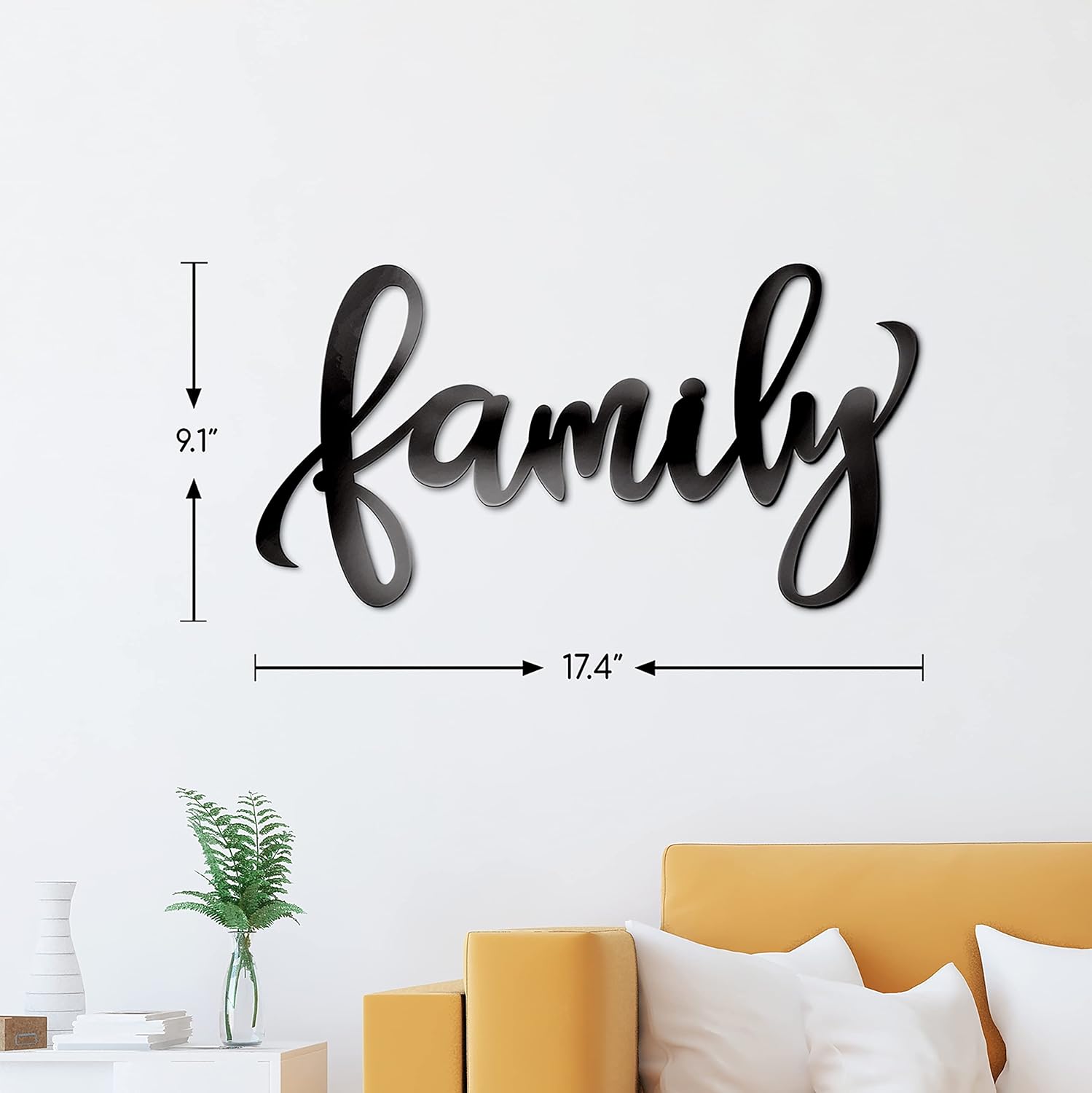 Vintage Metal Wall Sign For Family - Inspirational Quotes For Living Room