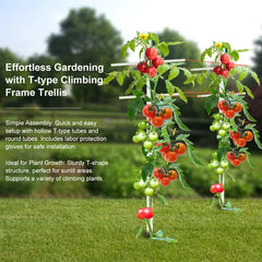7FT 2PC Hollow T-shaped Climbing Trellis, High-strength Support, Stylish Design, Easily Create A Green Living Wall