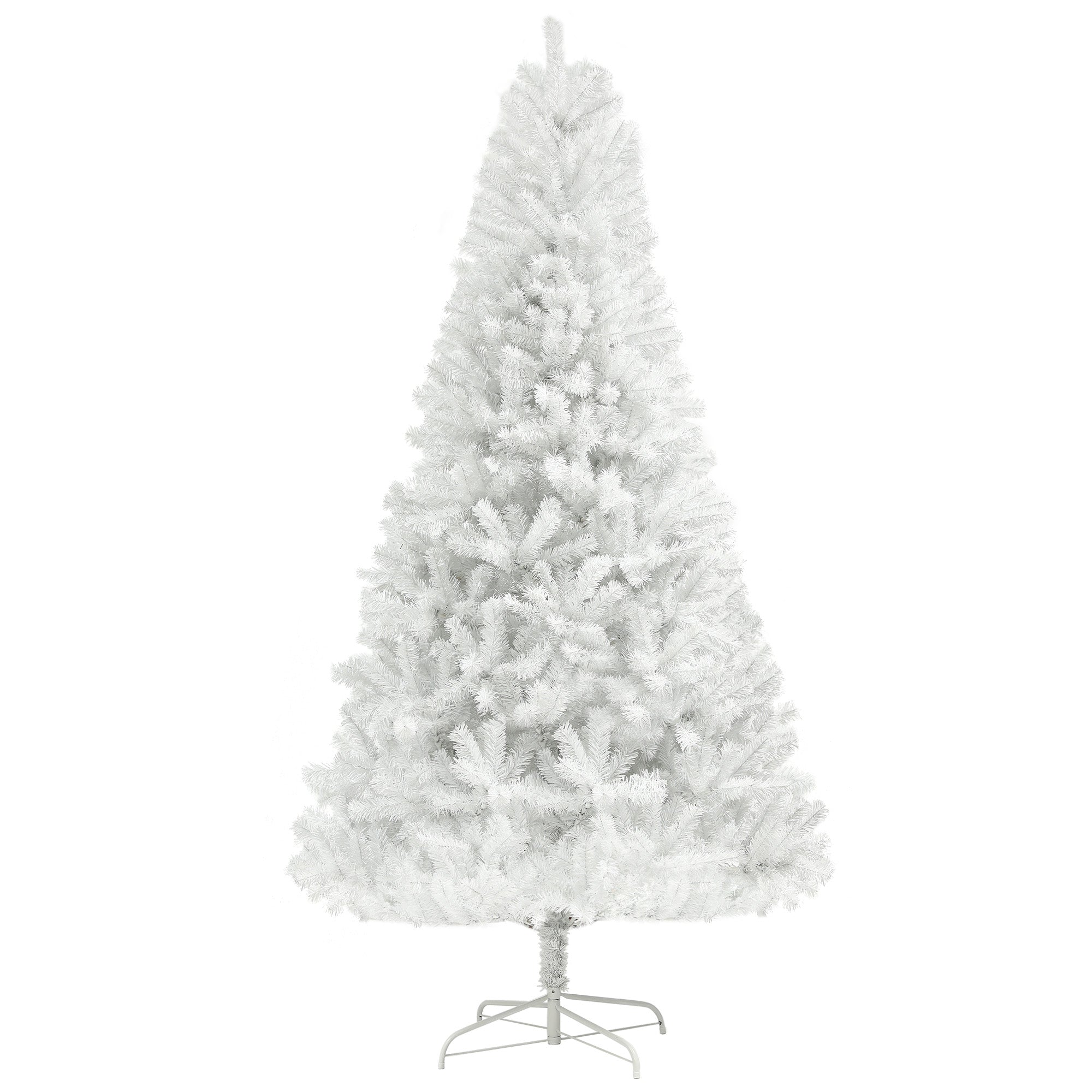6ft Unlit Artificial White Christmas Tree, Holiday Décor with 1000 Branch Tips, Auto Open and Steel Base