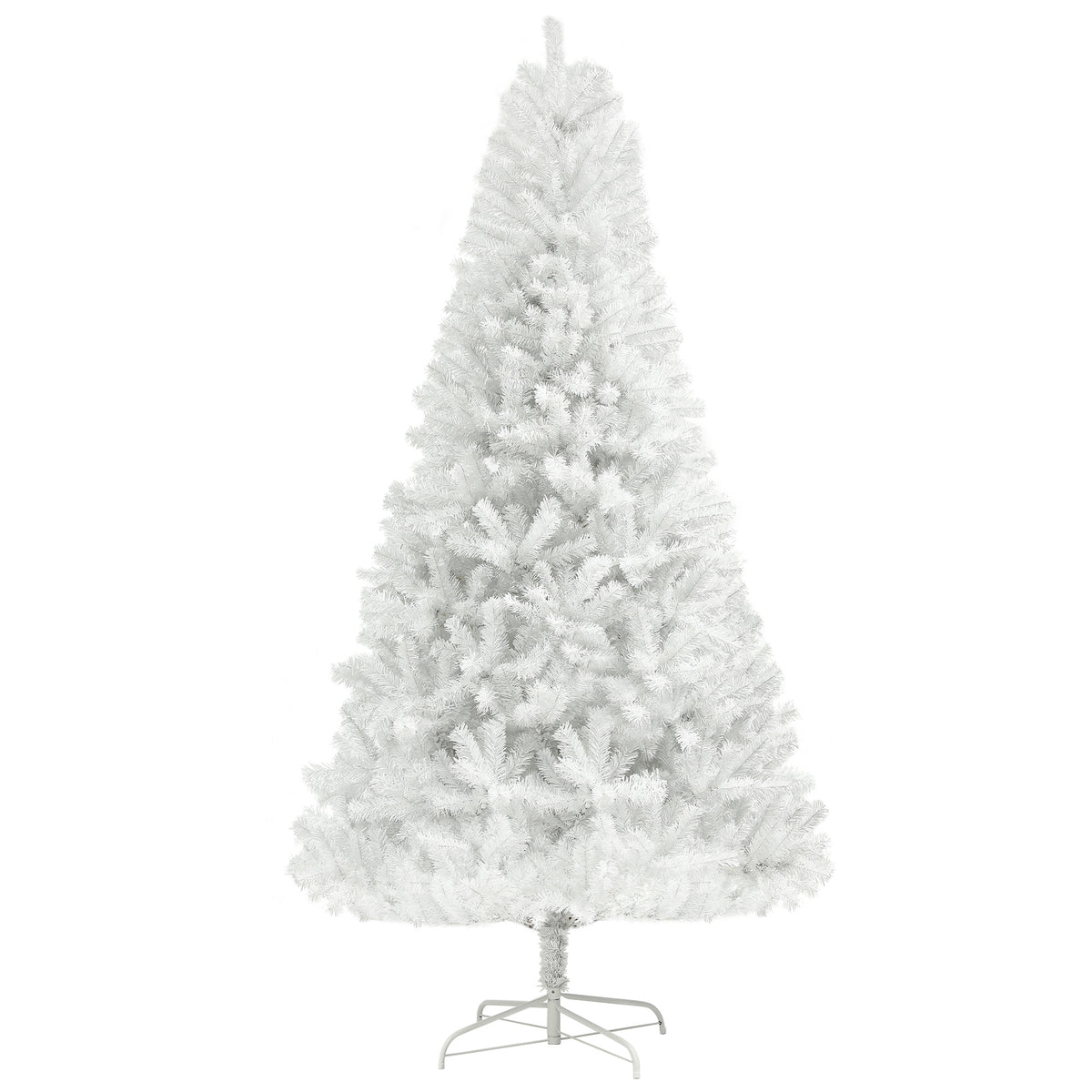 6ft Unlit Artificial White Christmas Tree, Holiday Décor with 1000 Branch Tips, Auto Open and Steel Base