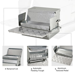 25 lbs Capacity Automatic Chicken Poultry Feeder with a Galvanized Steel and Aluminium Build, Weatherproof Design