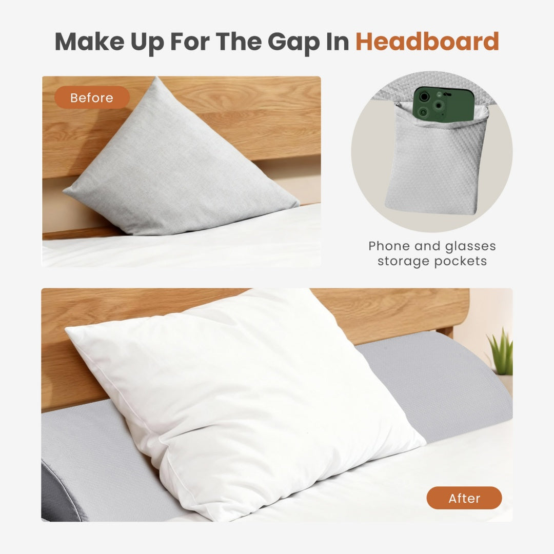 Bed Wedge Pillow With Headboard - High-density Foam Fills The Gap Between The Mattress And The Headboard
