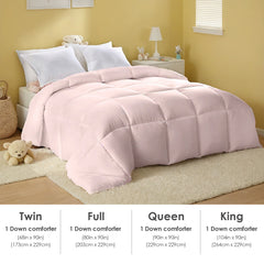 Pink Extra Large Plump Thick Duvet - Bohemian-style Checkered Quilting With Enhanced Warmth And Skin-friendly Comfort. Machine Washable, Hotel-grade Luxury For Bedrooms. Premium Comforter