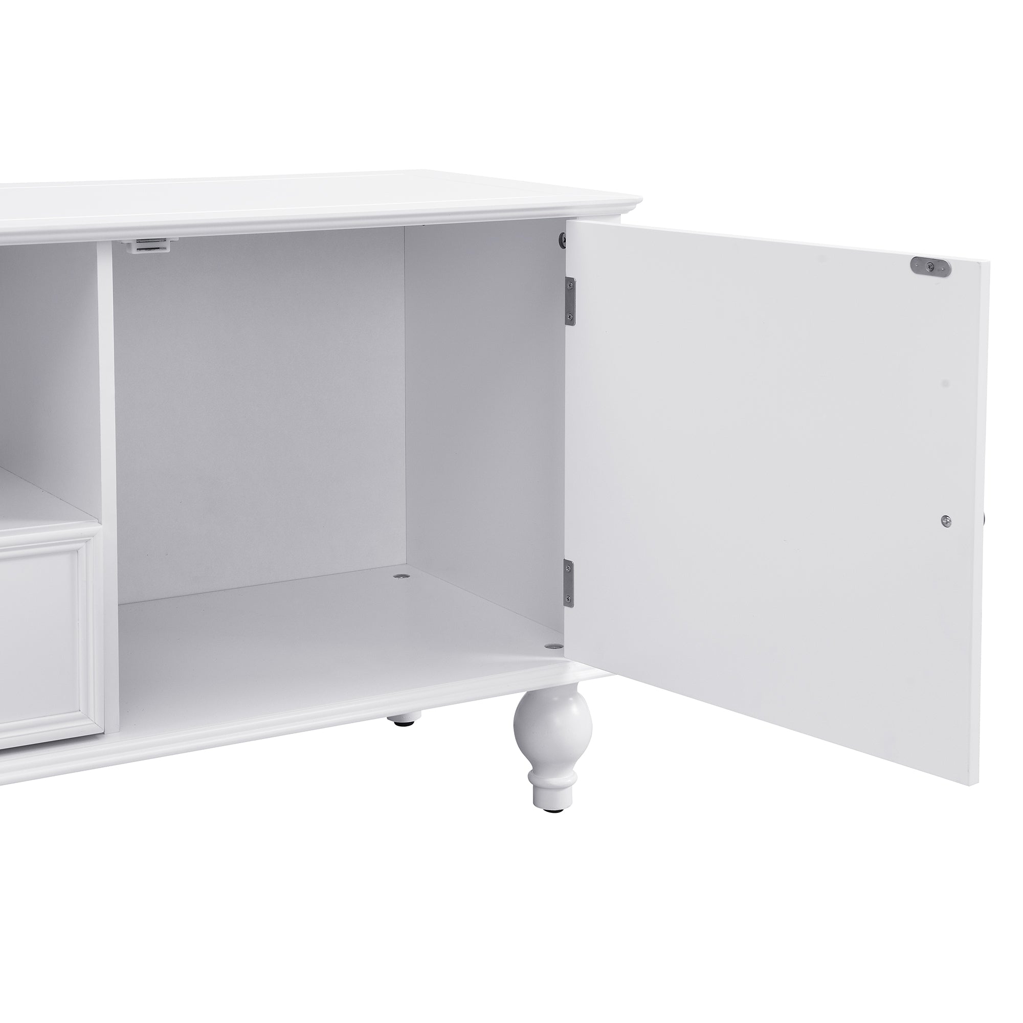 VIBE HAUS 70.9 Modern TV Stand For TVs Up To 80 Inches, Entertainment Center With Open Compartment, TV Storage Cabinet With 2 Drawers, 2 Cabinets And 5 Solid Legs For Living Room
