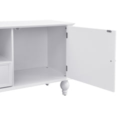 VIBE HAUS 70.9 Modern TV Stand For TVs Up To 80 Inches, Entertainment Center With Open Compartment, TV Storage Cabinet With 2 Drawers, 2 Cabinets And 5 Solid Legs For Living Room
