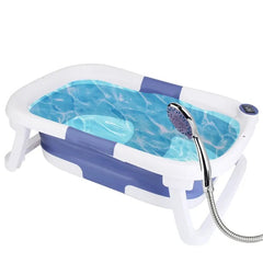 Baby Bath Tub With Thermometer Collapsible Travel-Friendly 0-24Months Baby Bathtub