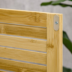 Bamboo Floor Cabinet Bathroom Floor Cabinet Living Room Organizer Tower with Multiple Shelves and Doors, Natural