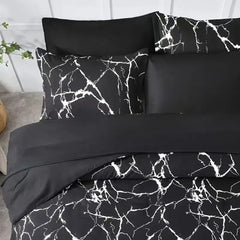 Black Marble Pattern Bed Set