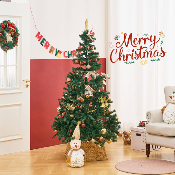 Handcrafted Openwork Woven Hyacinth Wicker Christmas Tree Skirt - Tree Collar & Christmas Tree Base Cover, 24In, Natural