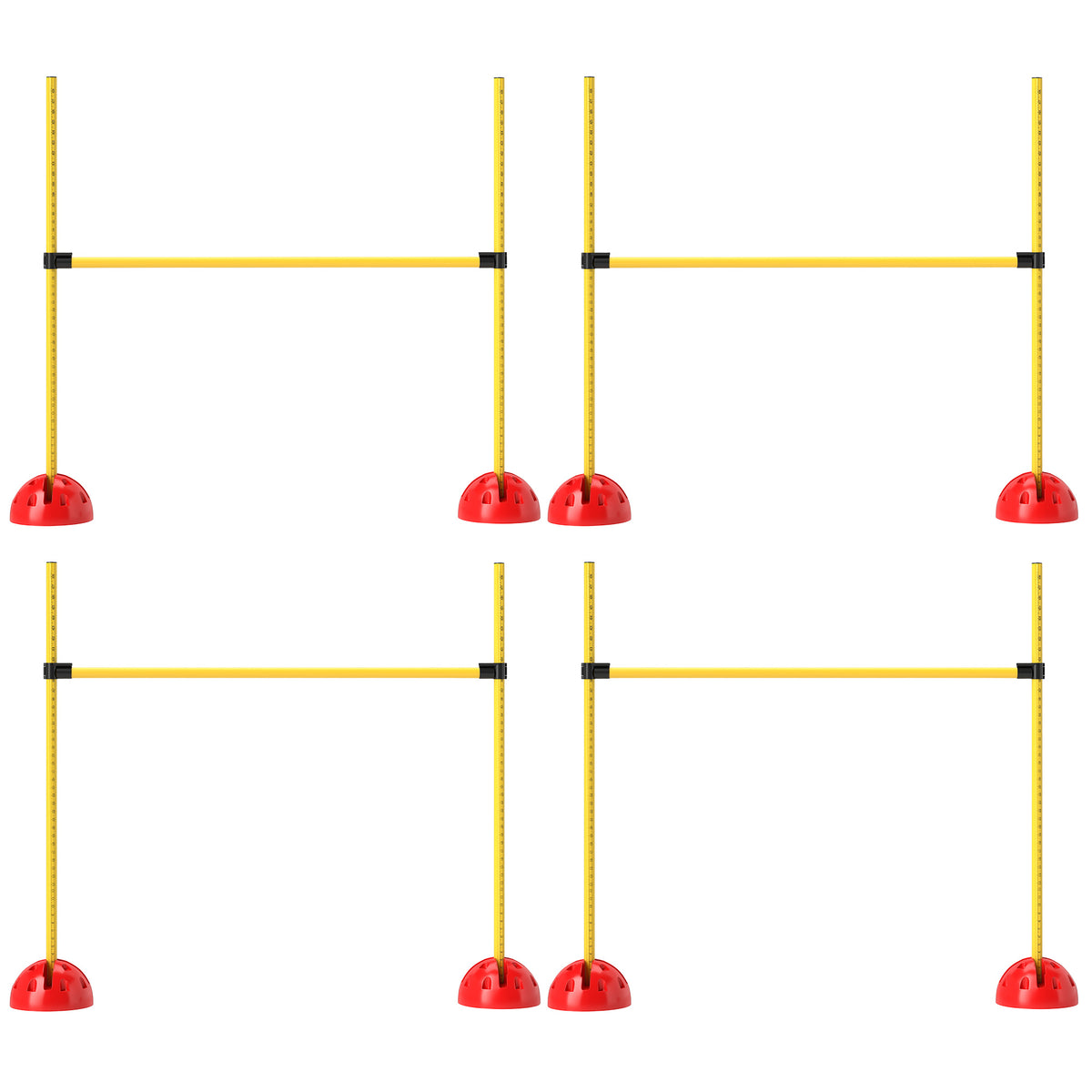 4 Piece Dog Agility Course Set With 4 Height Adjustable Dog Agility Jumps, Carry Bag, Yellow