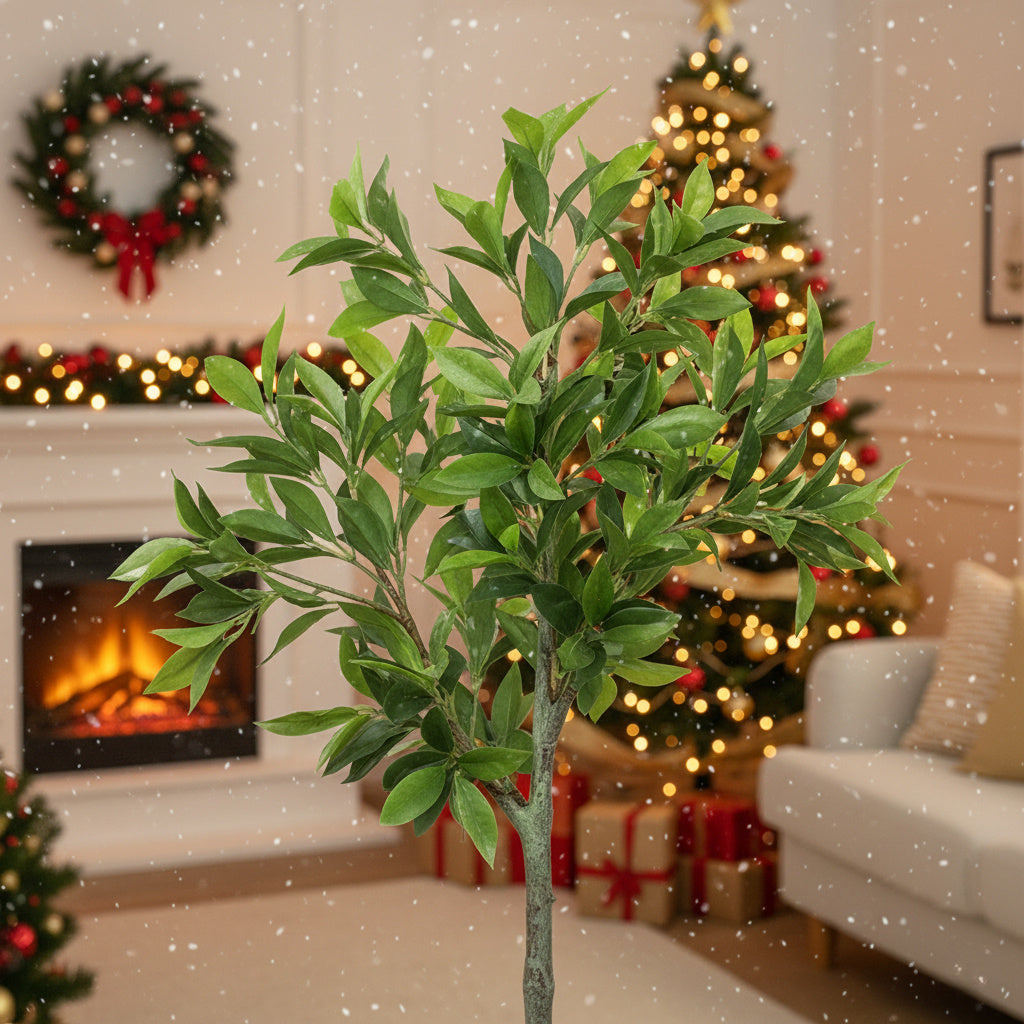 Artificial Tree Christmas Potted Plant Natural Green Holiday Decor For Living Room Office Home