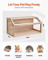 Wooden Hamster Cage Habitat 32 In Clear Mice Rodents Small Animals Cage