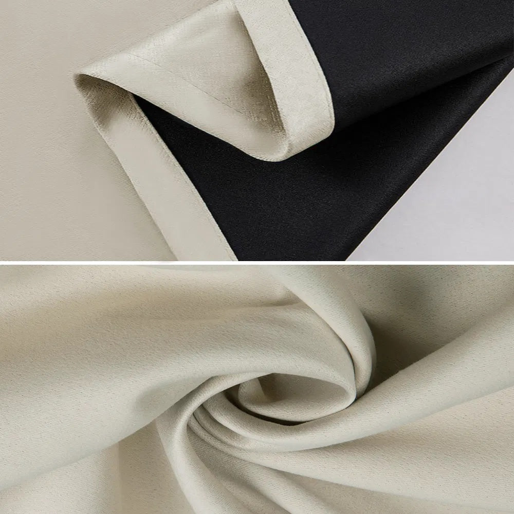 Rod Pocket Thermal Insulated With Coated Lining 52 In. W X 63 In. L Indoor Blackout Curtains,2 Colors Available,Set Of 2